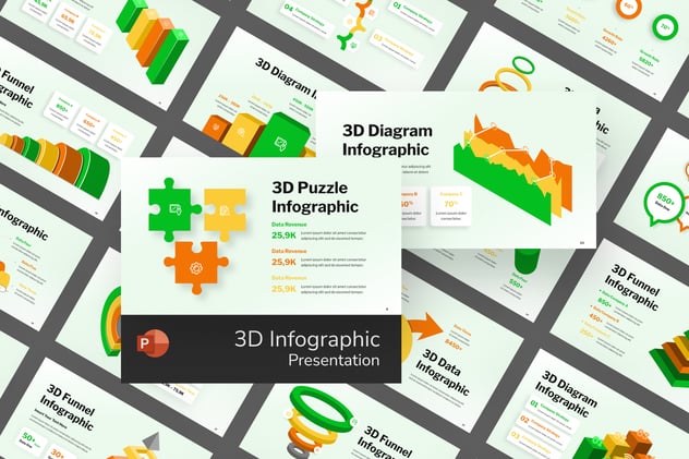 3D数据信息图形PPT模板 - PPT派